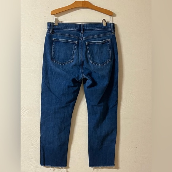 Loft The Super Soft Girlfriend Denim Jeans Raw Hem Distressed Size 30/10 - Picture 4 of 6